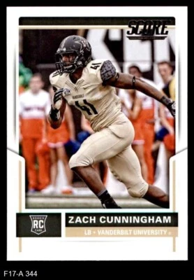 2017 Score #344 Zach Cunningham Texans RC Vanderbilt 8 - NM/MT - Image 1 of 2