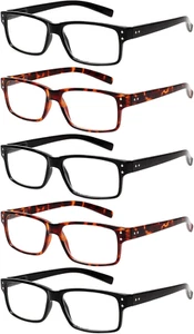 NORPERWIS 5 Pairs Reading Glasses with Spring Hinges for Men and Women - Picture 1 of 7