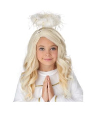 Child Angel Wig Blonde Costume Cosplay Golden Hair Girls Children Heaven Gift
