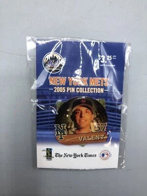 ERIC VALENT NEW YORK METS NYM MLB 2005 PIN COLECCIÓN THE NEW YORK TIMES NUEVO Foto 1 de 2