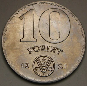 UNGARN 10 Forint 1981 - Nickel - FAO - aUNC - 3747 * - Bild 1 von 2