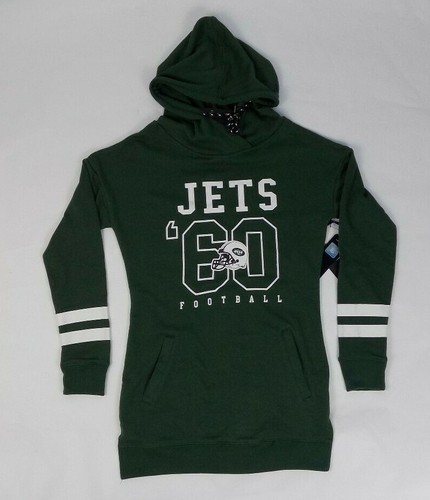 VETEMENTS NFL TEAM APPAREL NEW YORK JETS LS FELPA CON CAPPUCCIO VERDE DONNA SMALL