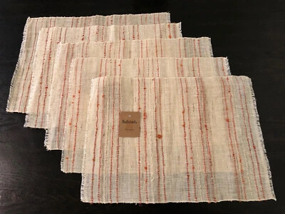 Arlee Home Fashions Bolivia Stripe Orange Ramie Set Of 5 Placemat Table Linens - Image 1 of 4