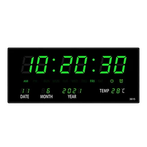 Large Screen Digital Wall Clock LED Display Desk Time Temperature Calendar Date - Picture 1 of 21