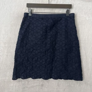 Talbots Womans Mini Skirt Blue Petites 8 Floral Linen Zip Short - Picture 1 of 8