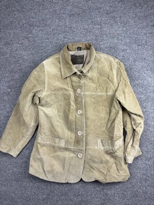 Chaqueta de cuero St Johns Bay para mujer pequeña mediana bronceada botón delantero abrigo blazer Foto 1 de 4