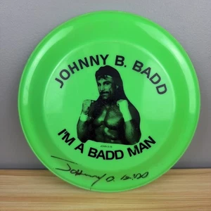 Vintage WCW Johnny B. Badd signiert grüne Frisbee "I'm a Badd Man!" Marc Mero WWF - Bild 1 von 5