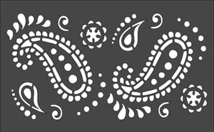 1-5x8 Zoll Schablone, (TC-84) Paisley Design (6mil) ** *** - Bild 1 von 2