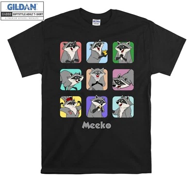 Disney Pocahontas Meeko Moods Retro Emotion Hoodie Tshirt Men Women Unisex AB514 - Image 1 of 4