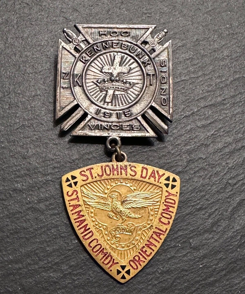 1915 CABALLEROS TEMPLARIOS KENNEBUNK "DÍA DE SAN JOHNS" SAND + MEDALLA ORIENTAL B235 Foto 1 de 4
