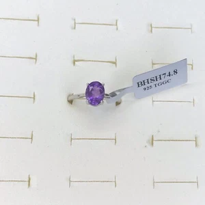Anello in argento sterling ametista zambiana 1,53 ct nuovo con etichette, misura 8  - Foto 1 di 5