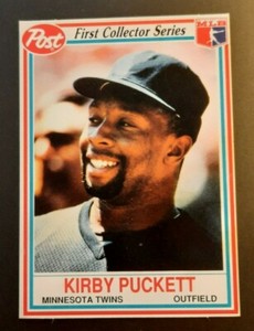 KIRBY PUCKETT 1990 POST CEREAL MINNESOTA TWINS ⚾️ BASEBALL CARD #3   NICE!!