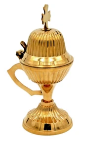 Quemador de incienso de latón grabado ortodoxo griego de alta calidad de 5 3/4" 14,5 cm - Imagen 1 de 1