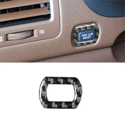 Para Infiniti FX35/37/50 QX70 Fibra de Carbono Viaje A/B Botón de Restablecimiento Marco Cubierta Borde Foto 1 de 4