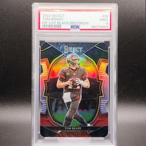2022 Select Tom Brady Die-Cut Black Red Prizm PSA 9 Mint Buccaneers SP 🔥 - Picture 1 of 2