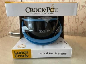 Crock-Pot Lunch Crock 20 oz Food Warmer - Black w/ Blue Handle - Picture 1 of 3