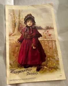 1976 Willimantic Thread Werbung Papier Werbung Victorian Girl - Bild 1 von 7