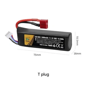 Rechargeable Li-Po Battery 11.1V 1800mAh 30C T Plug for RC Mini BB Air gun Toys - Picture 1 of 1