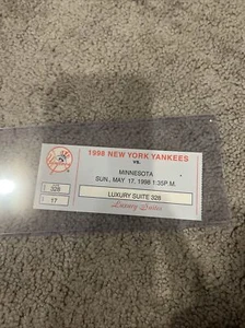 Súper Raro 5/17/98 David Wells Juego Perfecto Boleto Stub Suite Yankees 1998 - Imagen 1 de 2