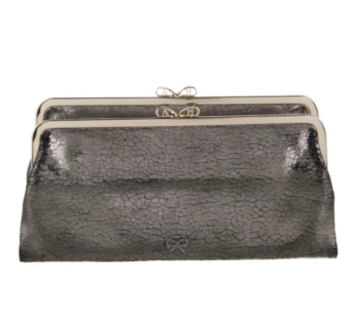 Cartera clutch plateada de diseñador ANYA HINDMARCH London nueva sin etiquetas Foto 1 de 4