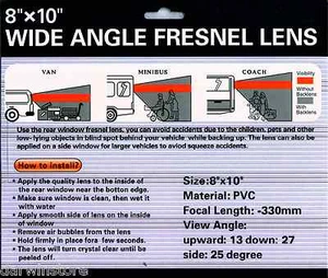 8"x10" Reversing parking wide angle lens for SUV Vans 4x4    UK STOCK - Picture 1 of 4