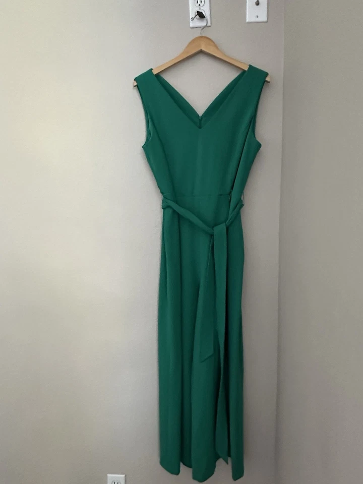 Mono Calvin Klein Recortado Plisado Cintura Bolsillos Pierna Ancha Verde Esmeralda Talla 14 Foto 1 de 4