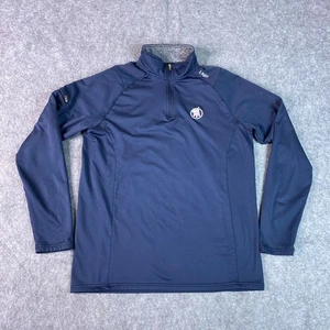 UNRL Pullover Uomo Medio Blu Navy Quarto Zip Performance Elasticizzato Top Sportivo - Foto 1 di 9