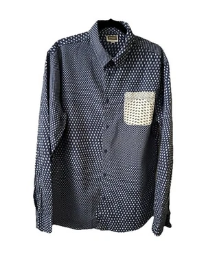 Altamont вырезать из другой ткани синий белый горошек рубашка на пуговицах размер XL - Изображение 1 из 4