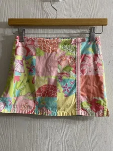 Lilly Pulitzer Vintage White Label Pink Flamingo. Patchwork Skirt girls Sz 4 - Picture 1 of 4