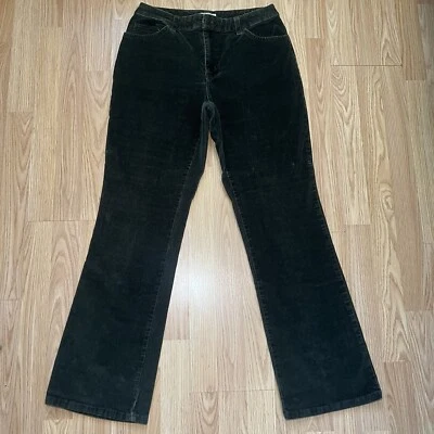 Pantalones elásticos de pana St Johns Bay para mujer talla 10 verde oscuro corte boot acampanado Y2K Foto 1 de 4