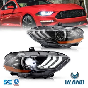 VLAND LED-Scheinwerfer für Ford Mustang 2018 2019 2020 Projektor Dual Beam paar - Bild 1 von 12