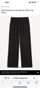 High-Waisted Comfort Waistband Linen-Blend Straight Ankle Pants 3X - Picture 1 of 1