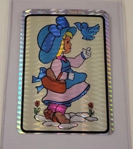 BLUE BONNET Holly Hobby BIRD GIRL 1980s Prism VENDING MACHINE STICKER CARD Kodak - Picture 1 of 3