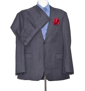 Maßanfertigung Loro Piana gestreifter Herren 2tlg Anzug Gr. 46-L Hose 40x30 Chirurgenmanschette - Bild 1 von 11