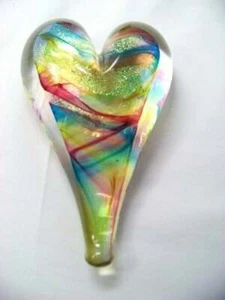 Glass Heart Shaped Paperweight - Picture 1 of 2