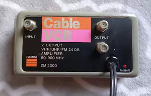 Gemini Cable/VCR Amplifier Model DM 2000 VHF/UHF/FM 24 DB - Picture 1 of 7