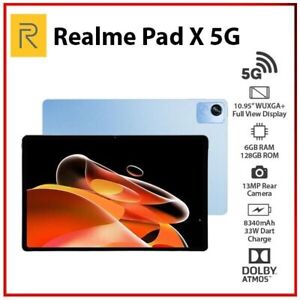 (New) Realme Pad X 5G BLUE 6+128GB 10.95" Global Ver Octa Core Android PC Tablet