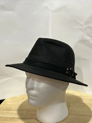 Dorfman Pacific Co Negro Escala Clásico Algodón Fedora Safari Sombrero Talla M Foto 1 de 4
