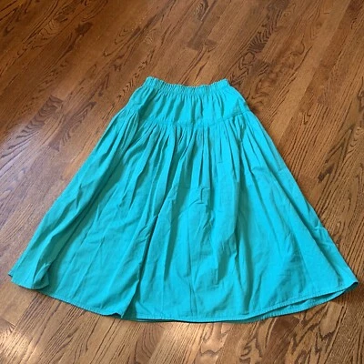 Saia maxi feminina vintage anos 90 Y2K Russ Berens tamanho G cambraia cintura elástica em camadas em excelente estado usado - Imagem 1 de 4