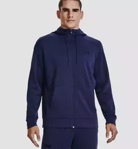 New Under Armour Men’s Armour Fleece Full-Zip Hoodie 1373357 Midnight Navy - XL - Picture 1 of 6