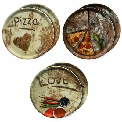6er Set Pizzateller Oliven-, Salami- & Lieblingspizza Ø 33,3cm Platte XL-Teller - Bild 1 von 4