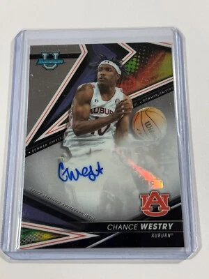 Bowman U Rookie Cromo Refractor AUTO Chance Westry AUBURN UNIVERSITY Foto 1 de 2