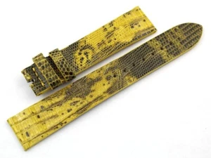 Cinturino Vera Pelle Lucertola Giallo Lucido 18/16mm Accessori Ricambi Casual - Imagen 1 de 3