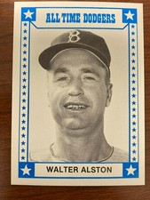 WALTER ALSTON 1980 TCMA ALL TIME BROOKLYN DODGERS CARD #12 (MINT)