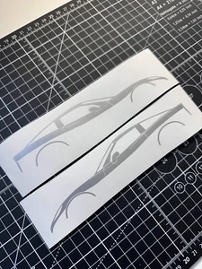 2x Sports Car Silhouette Decal Stickers for Chevrolet Corvette C6 Coupe 2005-13 - Picture 1 of 4