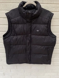 Adidas Jacket Mens Xtra Large Black Padded Zip Gilet Body warmer Trefoil Vest - Picture 1 of 6