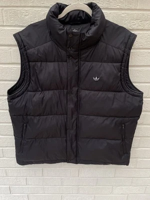 Adidas Jacket Mens Xtra Large Black Padded Zip Gilet Body warmer Trefoil Vest - Image 1 of 4