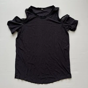 Lululemon Top Adult CA 8 AU 12 Black Round Neck Short Sleeves Yoga Pilates Women - Picture 1 of 5