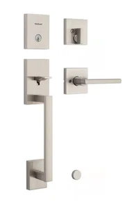 Kwikset 818SCE LIP 15 Handleset with Halifax Lever Deadbolt Keyed On - Nickel - Bild 1 von 8