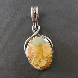 Desert Scene Picture Jasper Sterling Silver Pendant Great Falls Metal Works GFMW - Picture 1 of 22